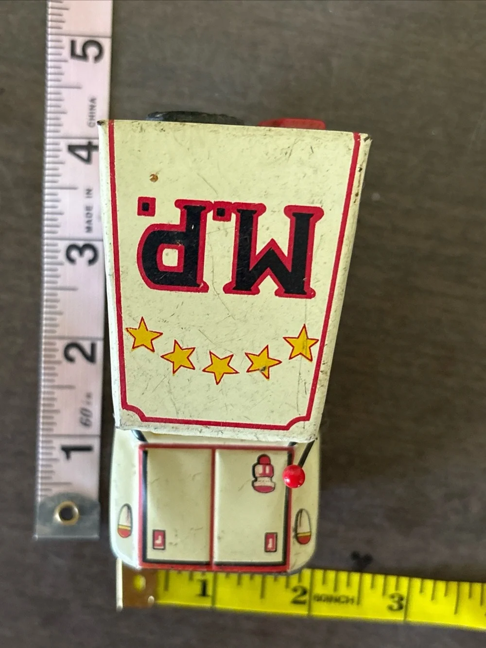 Vintage Toy M.P.  Jeep SSS Japan 1950s Tin Litho Friction Powered